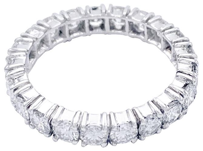 inconnue Alliance tour complet or blanc, diamants. - vue 6
