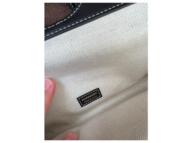 Brook Borsa Burberry in pelle di struzzo nera Nero - vista 10