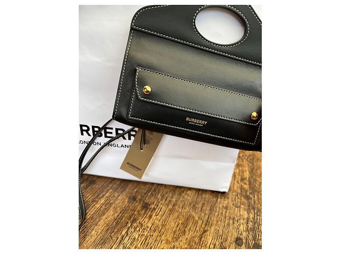 Brook Borsa Burberry in pelle di struzzo nera Nero - vista 3