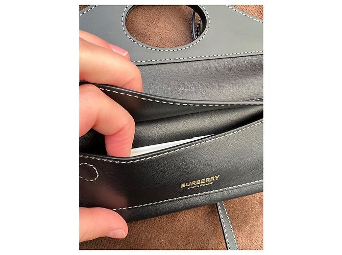 Brook Borsa Burberry in pelle di struzzo nera Nero - vista 8