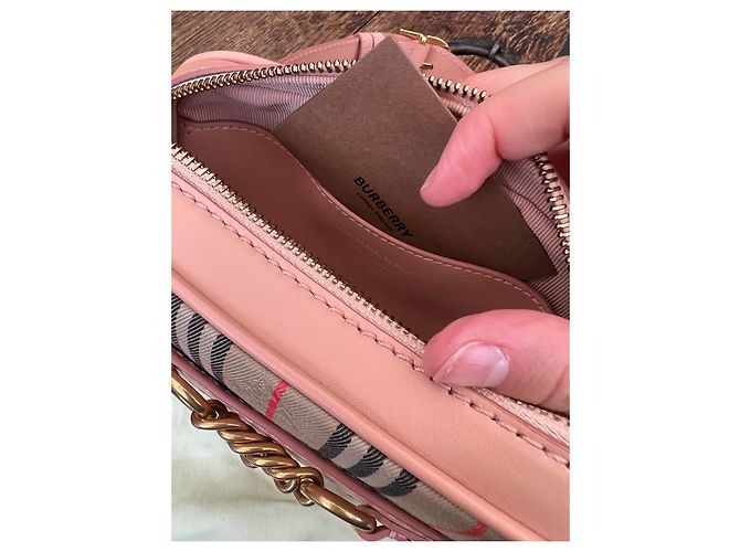 Borsa Burberry in pelle rosa - vista 10