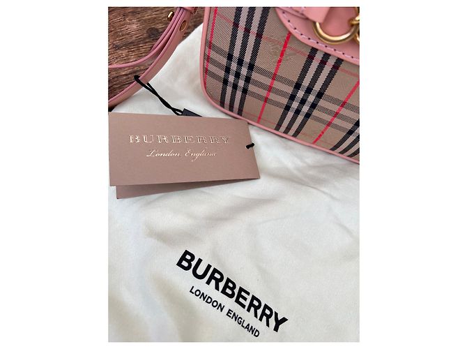 Borsa Burberry in pelle rosa - vista 4