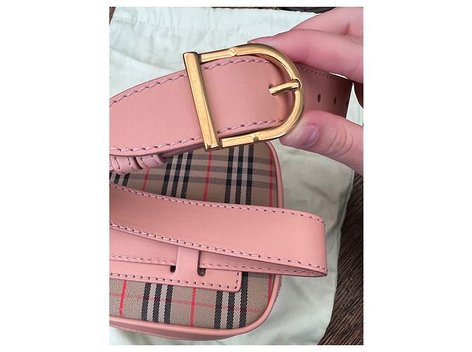 Borsa Burberry in pelle rosa - vista 8