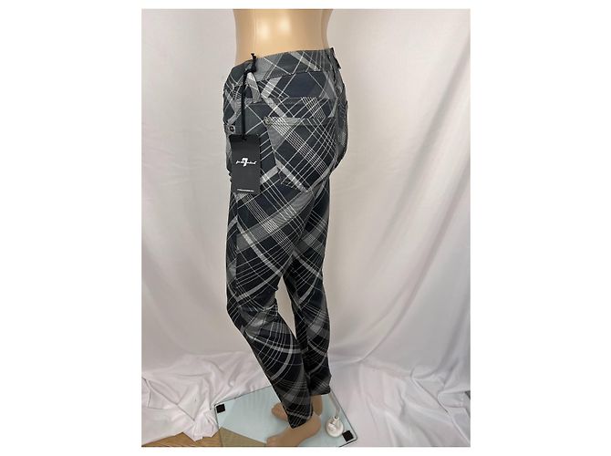 Jeans Skinny 7 For All Mankind Estampado Cuadros Negro Gris - vista 2