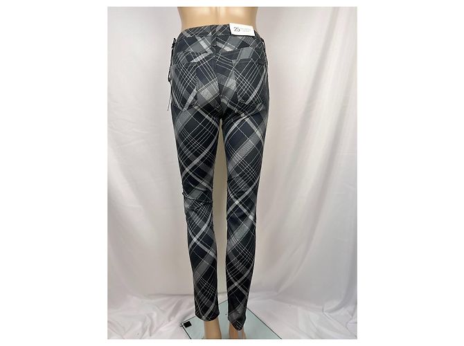 Jeans Skinny 7 For All Mankind Estampado Cuadros Negro Gris - vista 3