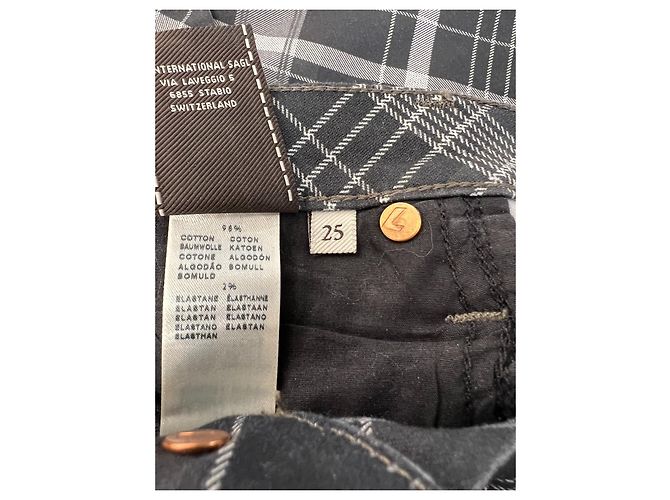 Jeans Skinny 7 For All Mankind Estampado Cuadros Negro Gris - vista 5
