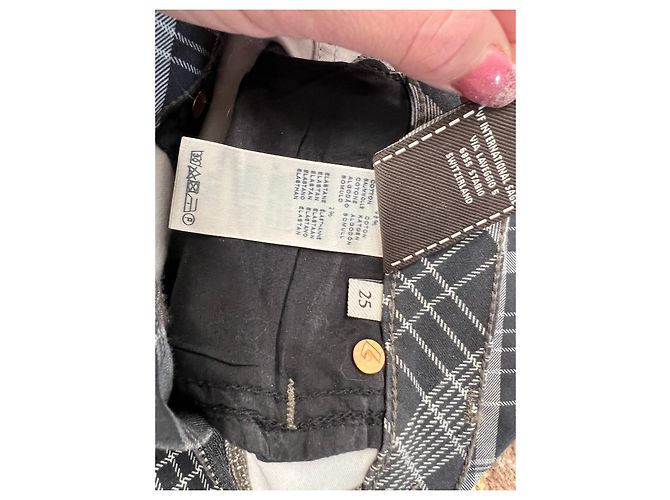 Jeans Skinny 7 For All Mankind Estampado Cuadros Negro Gris - vista 6