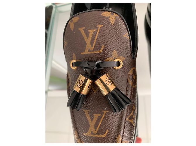 Ballerine Louis Vuitton Marroni in Pelle e Tessuto Taglia 38.5 Marrone - vista 4