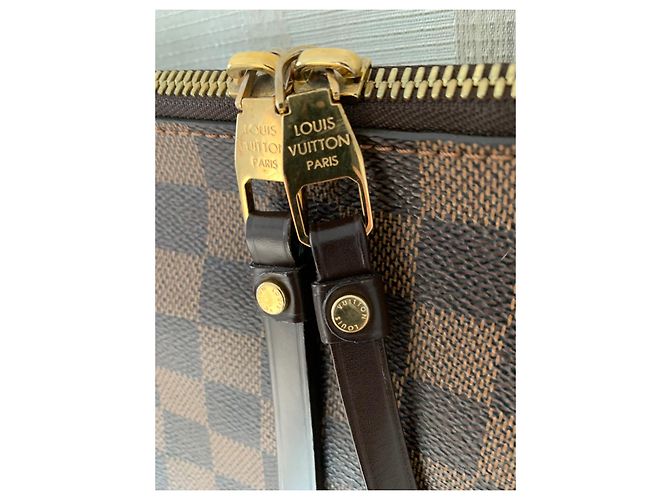 Bolsa transversal Louis Vuitton marrom de couro e tecido - vista 11