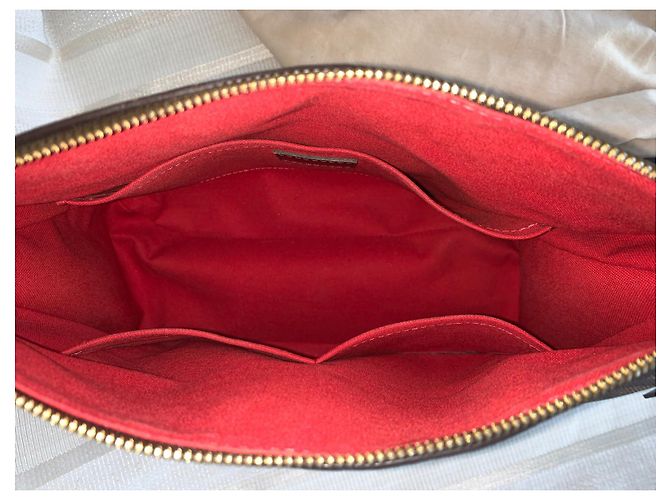 Bolsa transversal Louis Vuitton marrom de couro e tecido - vista 5