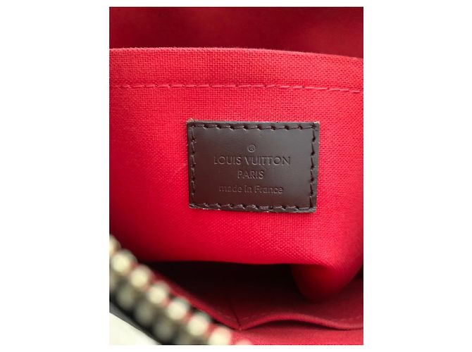 Bolsa transversal Louis Vuitton marrom de couro e tecido - vista 6
