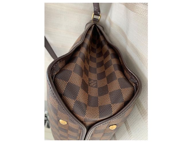 Bolsa transversal Louis Vuitton marrom de couro e tecido - vista 7