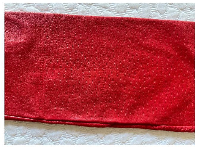 Autre Marque Paar lange Handschuhe aus rotem Lammleder T. 7,5 rosa Soda - Ansicht 6