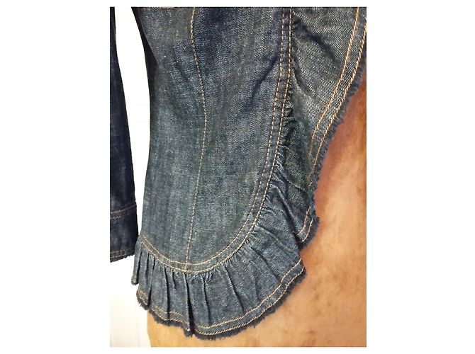 KENZO TRENDY DENIM CUELLO CHAQUETA CORSÉ T 36/38 Azul marino - vista 13