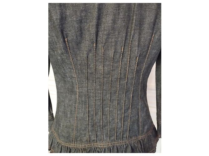 KENZO TRENDY DENIM CUELLO CHAQUETA CORSÉ T 36/38 Azul marino - vista 17