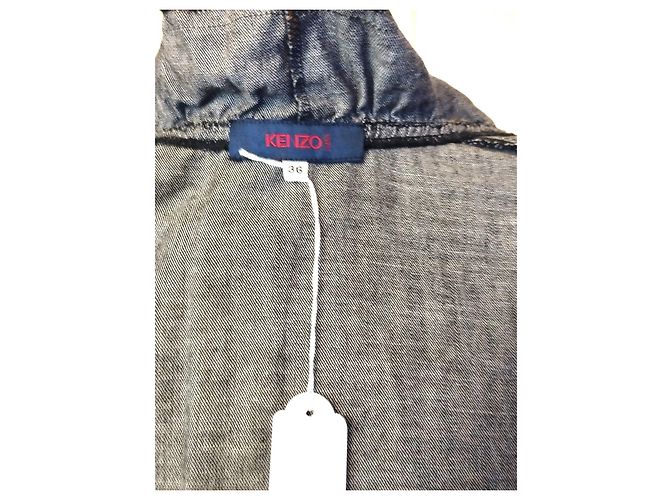 KENZO TRENDY DENIM CUELLO CHAQUETA CORSÉ T 36/38 Azul marino - vista 5