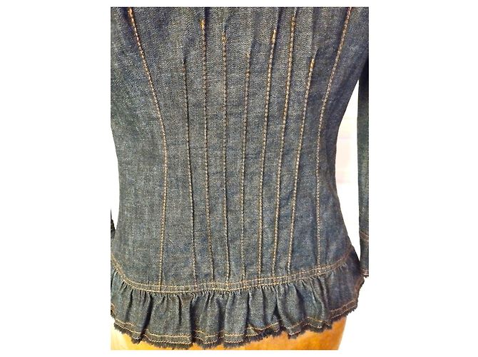 KENZO TRENDY DENIM CUELLO CHAQUETA CORSÉ T 36/38 Azul marino - vista 6