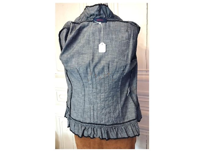 KENZO TRENDY DENIM CUELLO CHAQUETA CORSÉ T 36/38 Azul marino - vista 8