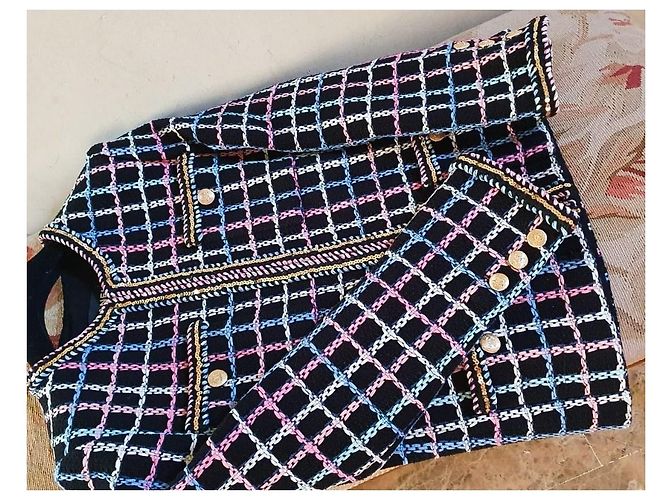 CHANEL Tweedjacke Mehrfarben - Ansicht 4