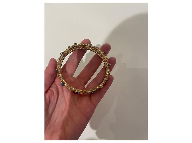 Autre Marque Goldfarbenes Armband mit Kristallen und grünen und roten Steinen Golden - Ansicht 4
