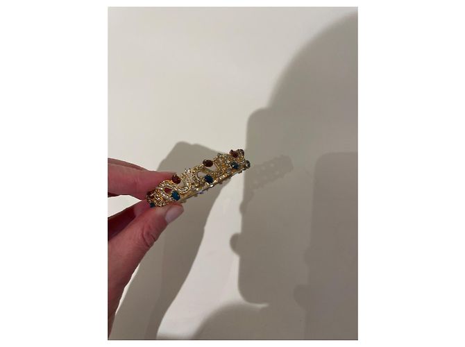 Autre Marque Goldfarbenes Armband mit Kristallen und grünen und roten Steinen Golden - Ansicht 6