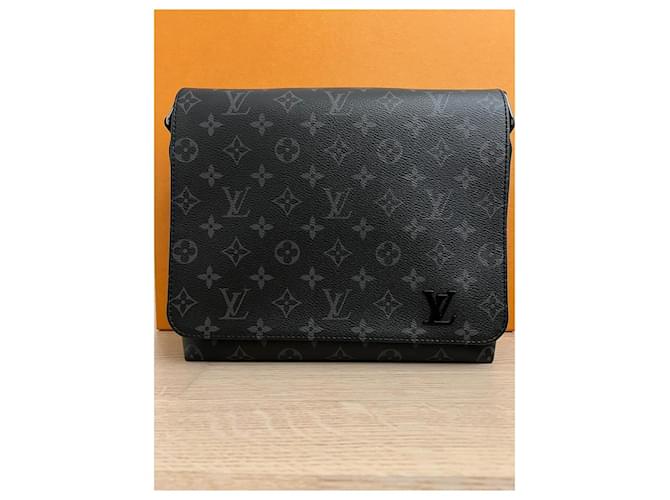 Louis Vuitton Monogram Eclipse District PM Shoulder Bag Black - view 4