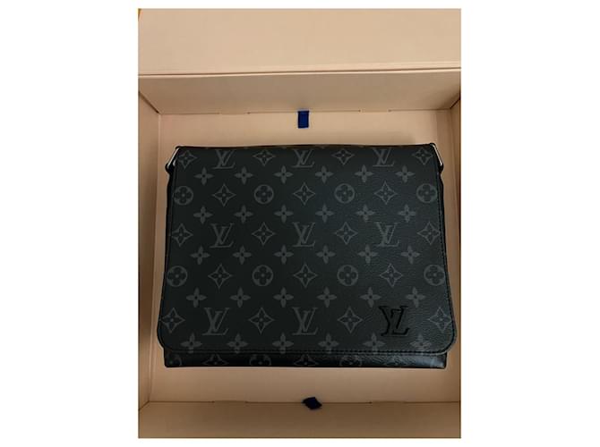 Louis Vuitton Monogram Eclipse District PM Shoulder Bag Black - view 6