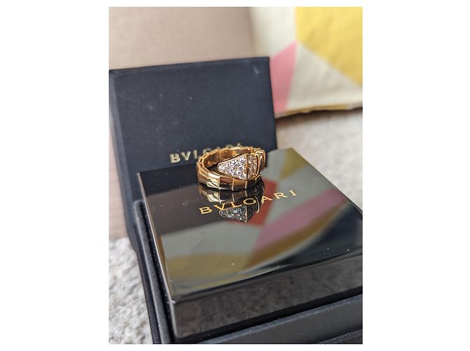 Bulgari Diamante Vipera Serpenti 18k Anello grande in oro rosa rosa Gold hardware - vista 10