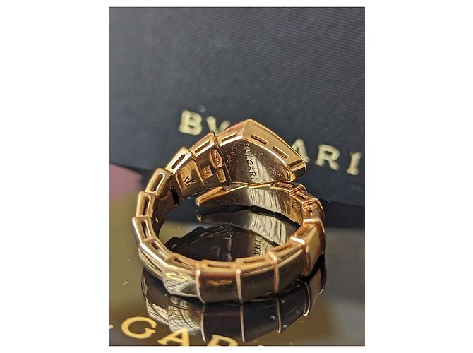 Bulgari Diamante Vipera Serpenti 18k Anello grande in oro rosa rosa Gold hardware - vista 13