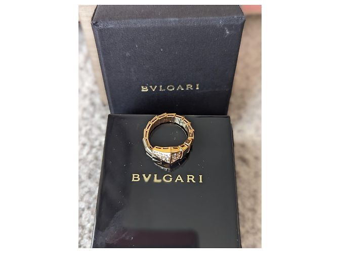 Bulgari Diamante Vipera Serpenti 18k Anello grande in oro rosa rosa Gold hardware - vista 5