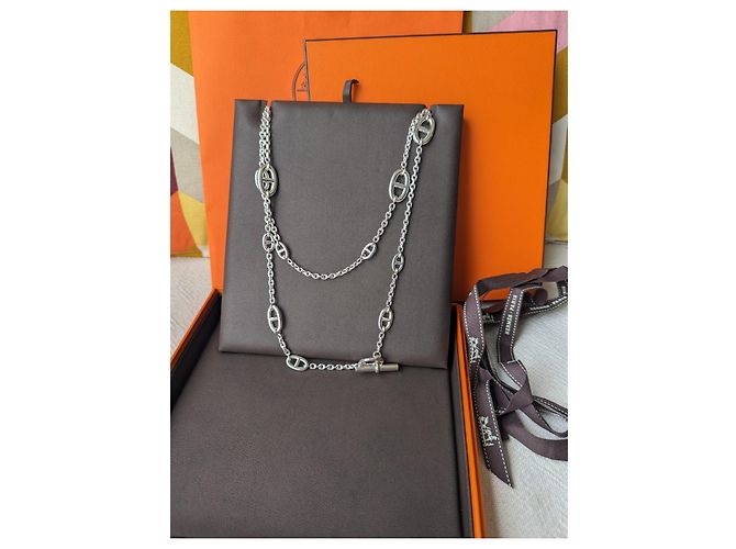 Hermès Farandole 160 cm Long Necklace Silver 925 box Brand New Silver hardware - view 8