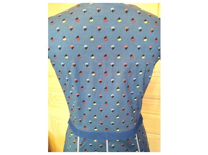 MARC JACOBS BRANDEBOURGS FRÜHLINGSKLEID KLEID RÜSCHEN TÜLL T UK 6 oder 36/38 Blau - Ansicht 15