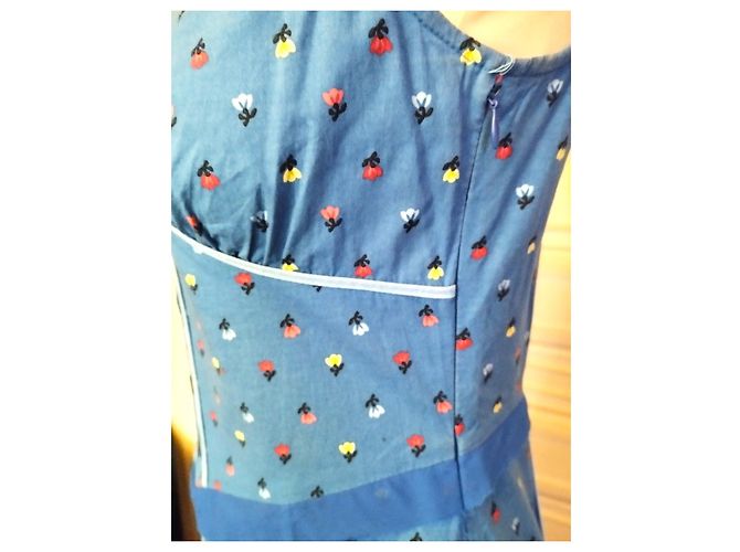MARC JACOBS BRANDEBOURGS FRÜHLINGSKLEID KLEID RÜSCHEN TÜLL T UK 6 oder 36/38 Blau - Ansicht 17