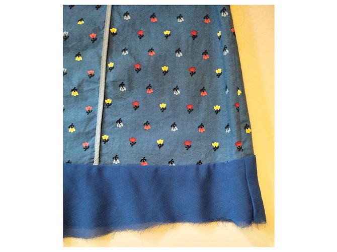 MARC JACOBS BRANDEBOURGS FRÜHLINGSKLEID KLEID RÜSCHEN TÜLL T UK 6 oder 36/38 Blau - Ansicht 2