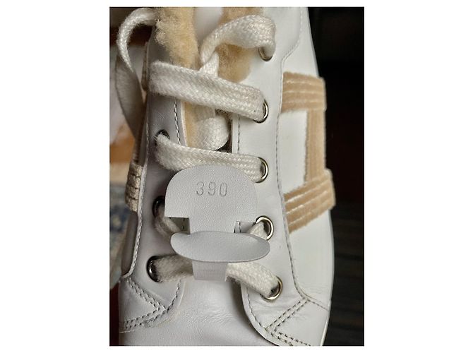 Hermès Dare Sneaker Weiß Beige Leder Lammfell - Ansicht 5
