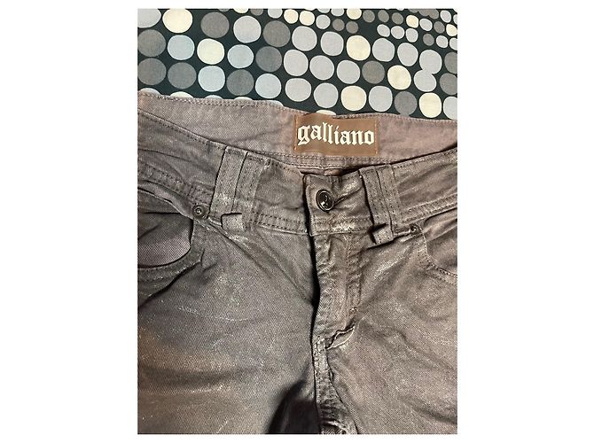 Vaqueros Galliano semi acampanados marrón Castaño Plata - vista 3