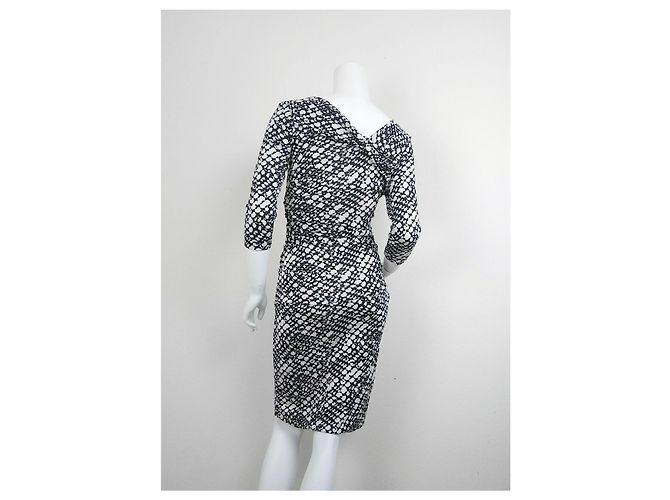 Diane Von Furstenberg Vestido de seda DvF Bentley SJ Negro Blanco - vista 2
