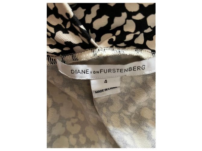 Diane Von Furstenberg Vestido de seda DvF Bentley SJ Negro Blanco - vista 3