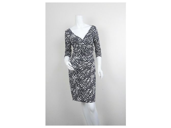Diane Von Furstenberg Vestido de seda DvF Bentley SJ Negro Blanco - vista 4