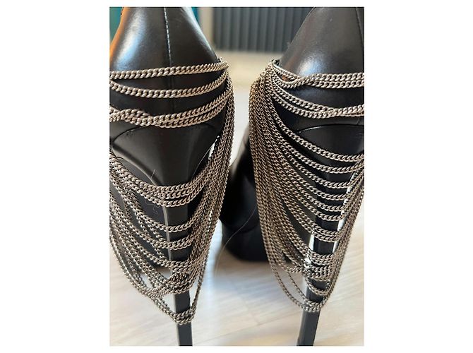 Tacco Janice Chain di Saint Laurent Nero - vista 10