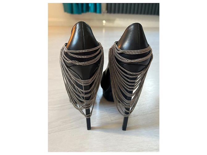 Tacco Janice Chain di Saint Laurent Nero - vista 11
