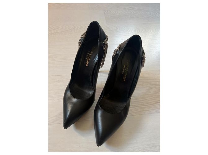 Tacco Janice Chain di Saint Laurent Nero - vista 12
