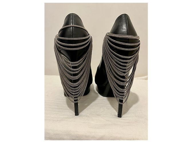 Tacco Janice Chain di Saint Laurent Nero - vista 3