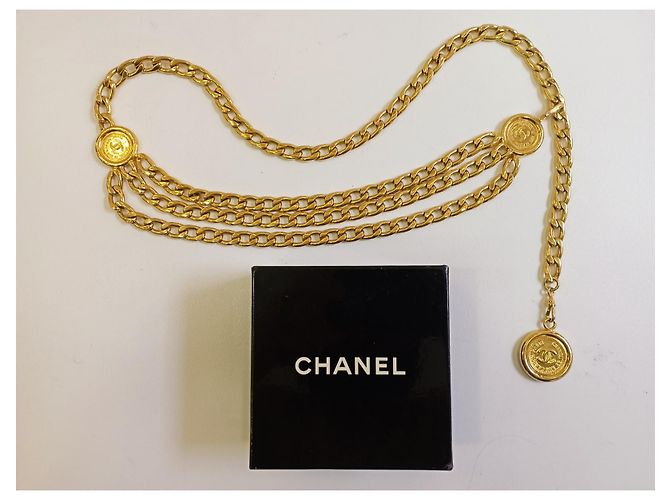 Chanel Kettengürtel in Gold mit 3 Medaillons 85 cm Golden - Ansicht 3