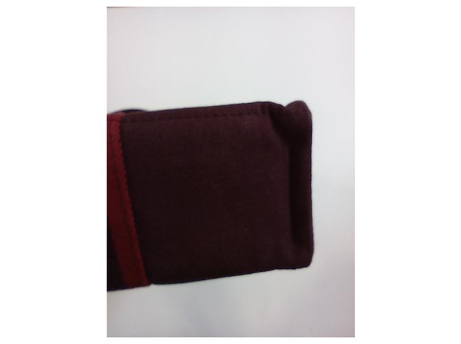 Toto Bag Borsa Hermès Toto in tela rosso scuro Bordò - vista 6