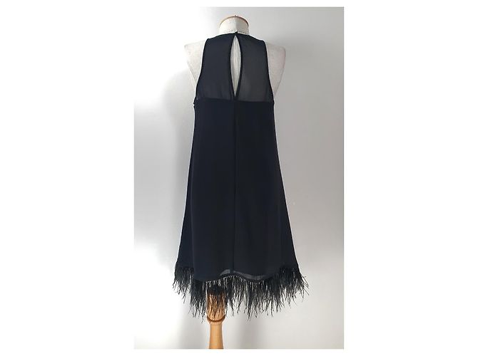 Aidan Mattox Swingkleid mit Federn Schwarz - Ansicht 5