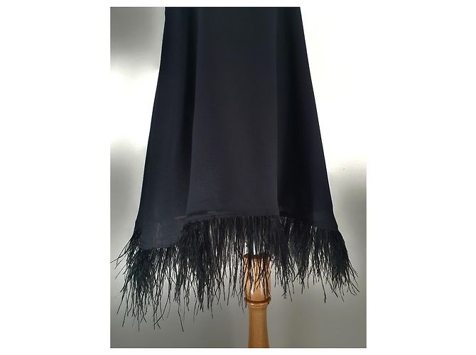 Aidan Mattox Swingkleid mit Federn Schwarz - Ansicht 6
