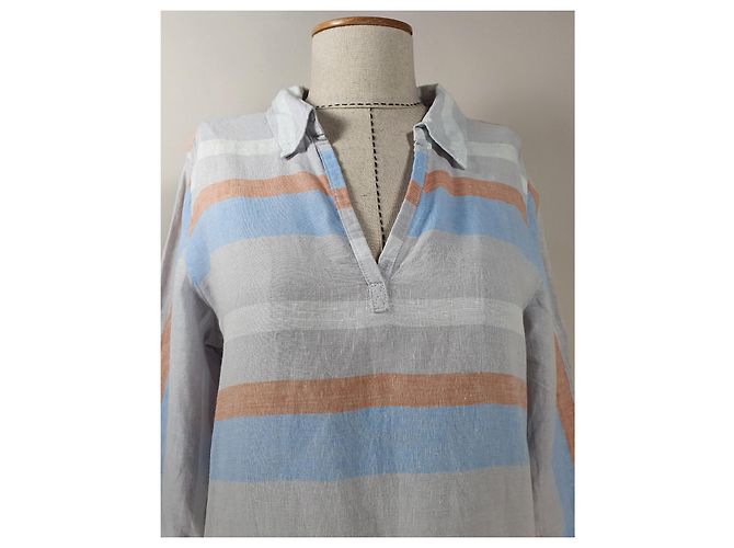 Cynthia Rowley Blusa a righe in lino - vista 2