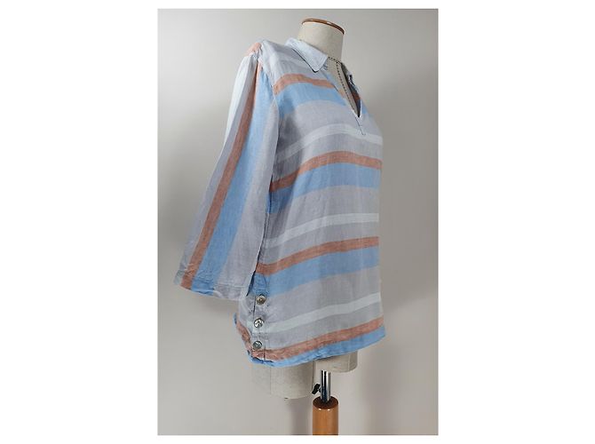 Cynthia Rowley Blusa a righe in lino - vista 3