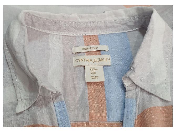 Cynthia Rowley Blusa a righe in lino - vista 6
